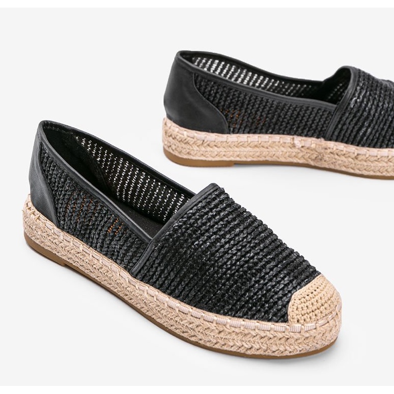 Black Carly tkané espadrilky černá 1
