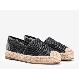 Black Carly tkané espadrilky černá 2