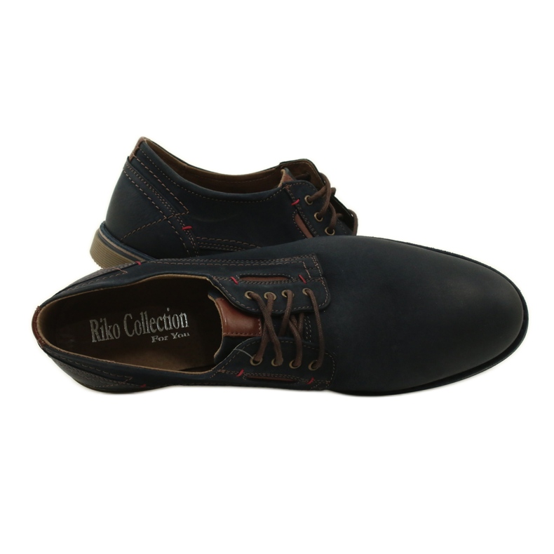 RIKO SHOES Pánské kožené boty 804 Navy Blue modrý 4
