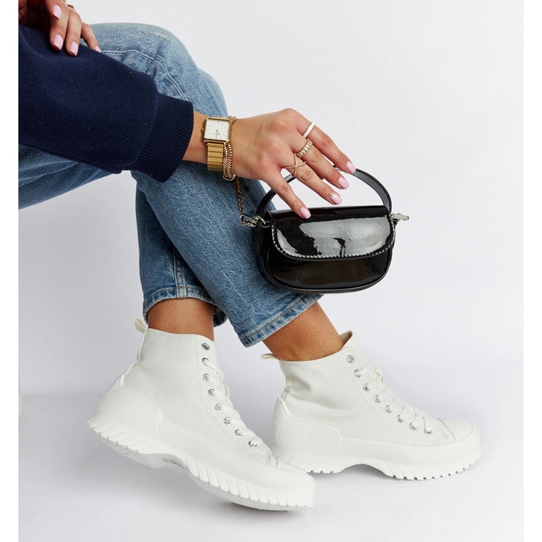 Bílé vysoké tenisky Ronchis bílý 1