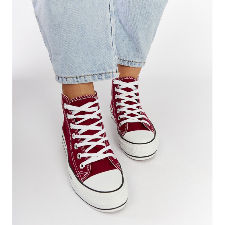 Vysoké tenisky Puglia vínové barvy červené 1