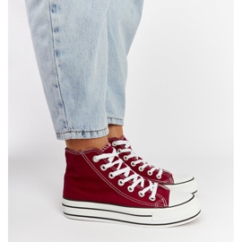 Vysoké tenisky Puglia vínové barvy červené 2