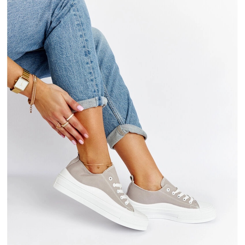 Šedé tenisky na platformě Blais šedá 1