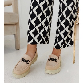 Béžové semišové mokasíny se sponou Lyle béžový 1 Béžové semišové mokasíny se sponou Lyle béžový 1