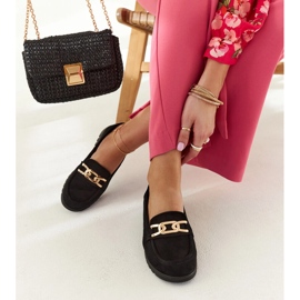 Černé semišové mokasíny se sardskou sponou černá 1