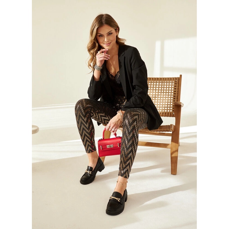 Černé mokasíny Sherie na vysokém podpatku černá 1