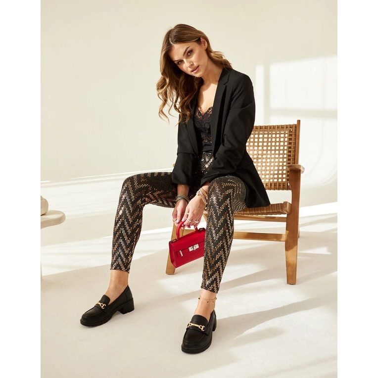 Černé mokasíny Sherie na vysokém podpatku černá 2