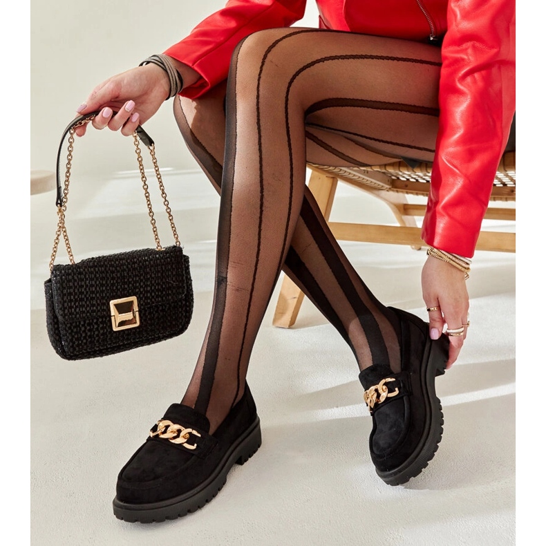 Černé semišové mokasíny Elenor černá 2