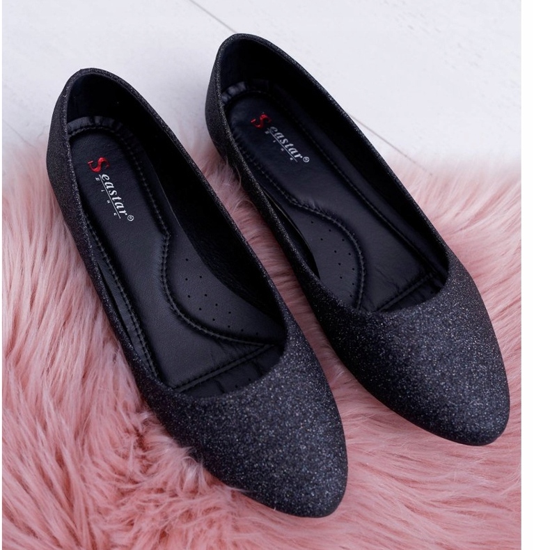 Seastar Dámské balerínky Glitter Black Fifi černá 4