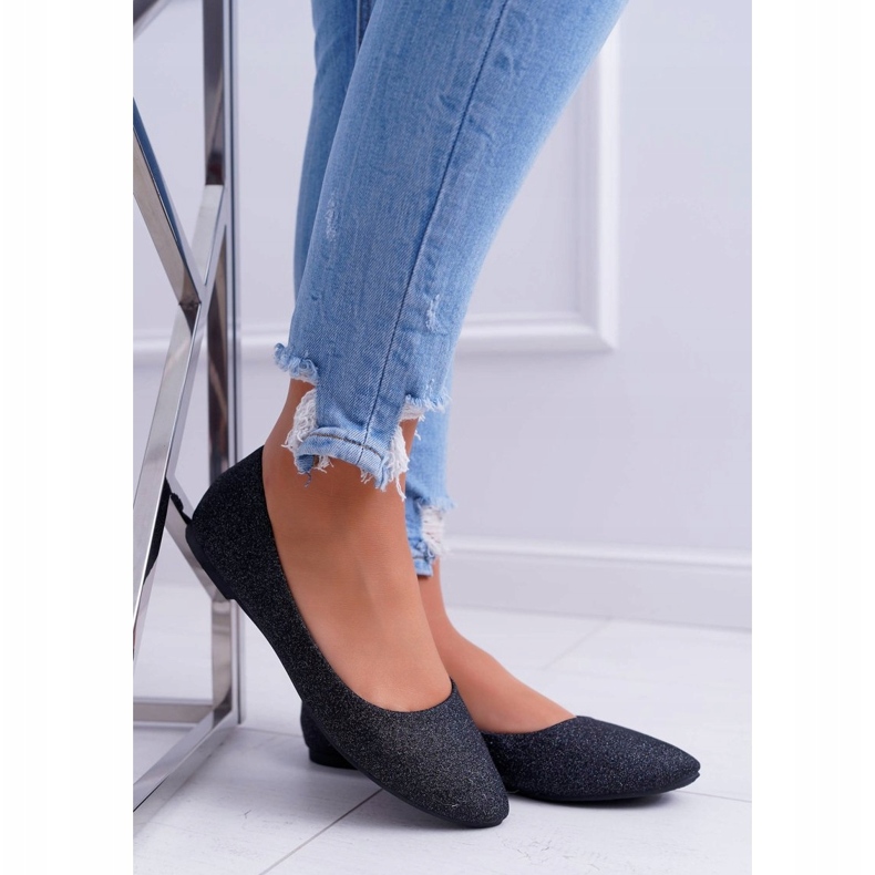Seastar Dámské balerínky Glitter Black Fifi černý 2