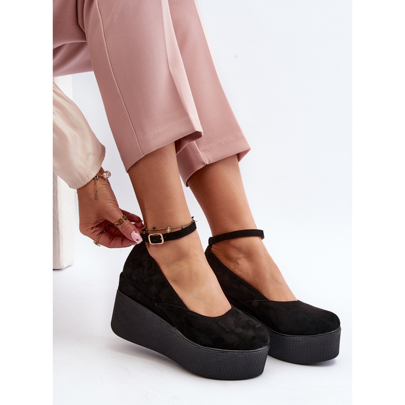 Dámské černé espadrilky Malla na klínku černý 2