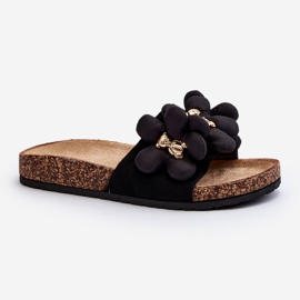 Dámské žabky s ozdobami Black Bunlia černý 1