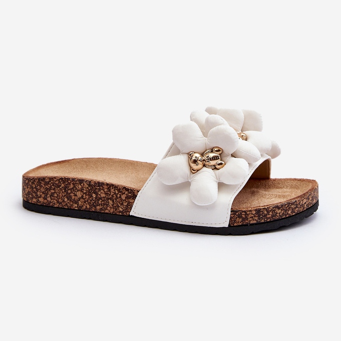 Dámské žabky s ozdobami, bílá Bunlia bílý 1 Dámské žabky s ozdobami, bílá Bunlia bílý 1