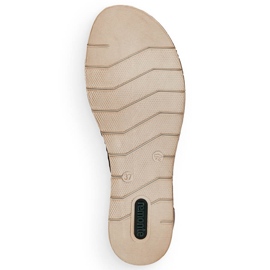 Kožené pohodlné dámské sandály na klínku, hnědé, Remonte D3056-24 hnědý 12