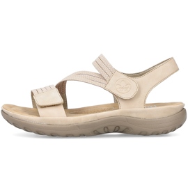 Pohodlné dámské sandály na suchý zip a gumičky, béžové Rieker 64870-62 béžový 11