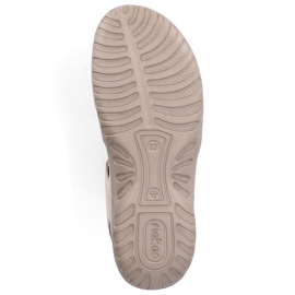 Pohodlné dámské sandály na suchý zip a gumičky, béžové Rieker 64870-62 béžový 13
