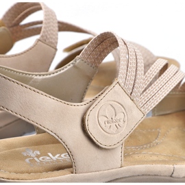 Pohodlné dámské sandály na suchý zip a gumičky, béžové Rieker 64870-62 béžový 3