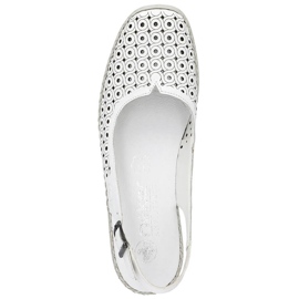 Kožené pohodlné dámské celoprolamované sandály, bílé Rieker 41350-80 bílý 12