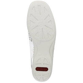Kožené pohodlné dámské celoprolamované sandály, bílé Rieker 41350-80 bílý 1