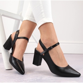 Dámské společenské sandály na vysokém podpatku, černé Sergio Leone SK446 černá 1