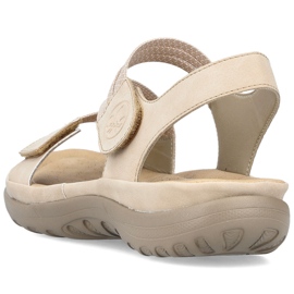 Pohodlné dámské sandály na suchý zip a gumičky, béžové Rieker 64870-62 béžový 10