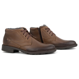 Polbut Zateplené boty C16 tmavě hnědé hnědý 2