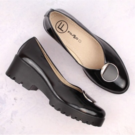 Dámské lakované boty se zdobením Filippo DP4569 černá 6