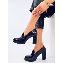 Mokasíny na podpatku Jeffis Dark Blue modrý 2