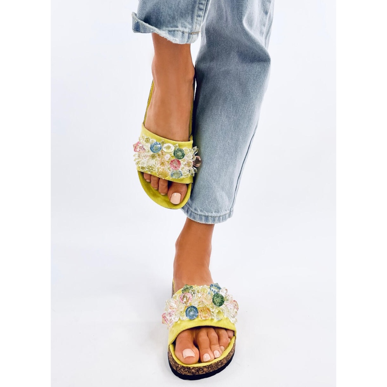 Korkové žabky s kamínky Maliv Green zelená 1 Korkové žabky s kamínky Maliv Green zelená 1