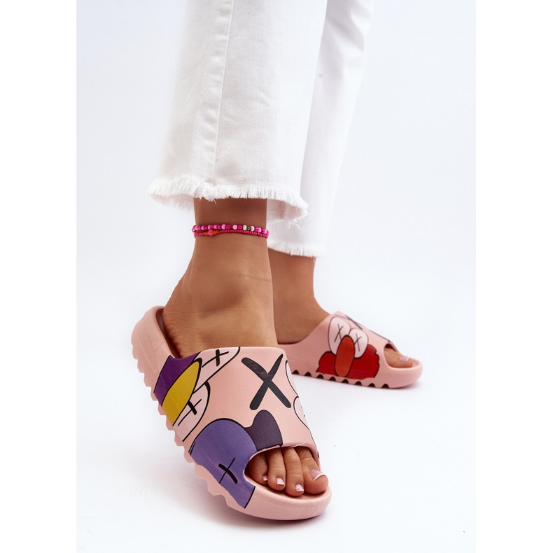 Gumové žabky s růžovým potiskem monster 2 Gumové žabky s růžovým potiskem monster 2