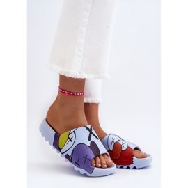 Gumové žabky s modrým potiskem monster 1