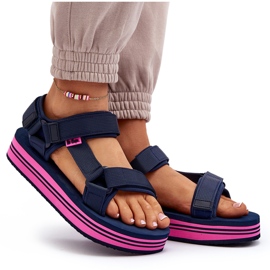 Dámské sandály na platformě Lee Cooper LCW-24-05-2754L tmavě modrá modrý 9