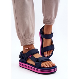 Dámské sandály na platformě Lee Cooper LCW-24-05-2754L tmavě modrá modrý 4