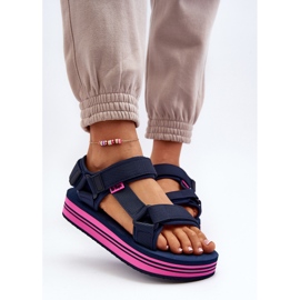 Dámské sandály na platformě Lee Cooper LCW-24-05-2754L tmavě modrá modrý 5