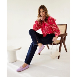 Fialové mokasíny se sponou Comerio fialový 2