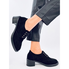 Mokasíny Vedra Black na vysokém podpatku černá 2