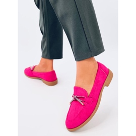 Dámské semišové mokasíny Saras Fuchsia růžový 2