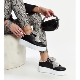 Černé tenisky na vysoké platformě Rensje černý 1