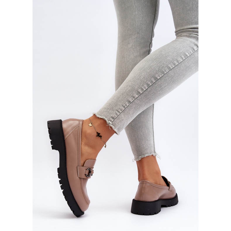 Vinceza Dámské eko kožené mokasíny Béžová Ledda béžový 1