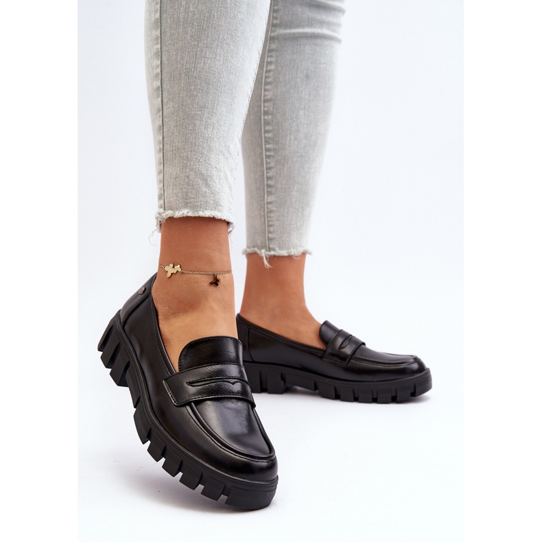 Vinceza Dámské mokasíny Eco Leather Black Seravisa černý 2