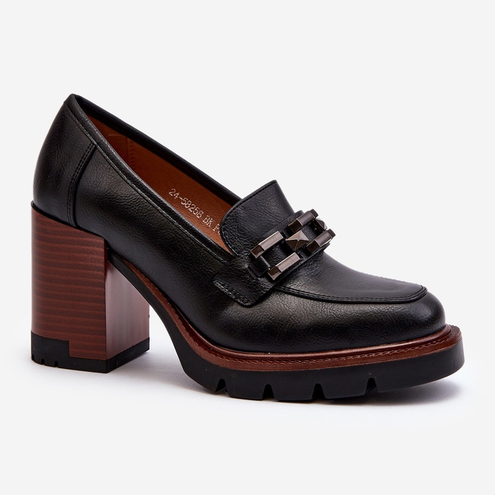 Vinceza Lodičky na masivním vysokém podpatku se zdobením, Černá Oradna 1