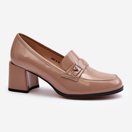 Vinceza Béžové patentované lodičky na vysokém podpatku Felicijana béžový 2