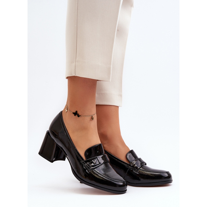 Vinceza Černé patentované lodičky na vysokém podpatku Felicijana černá 2