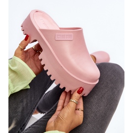 Dámské žabky na masivní podrážce Big Star NN274020 Růžové růžový 2 Dámské žabky na masivní podrážce Big Star NN274020 Růžové růžový 2