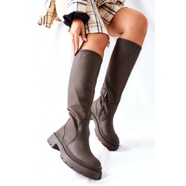 S.Barski Dámská vysoká bota armáda zelená 3