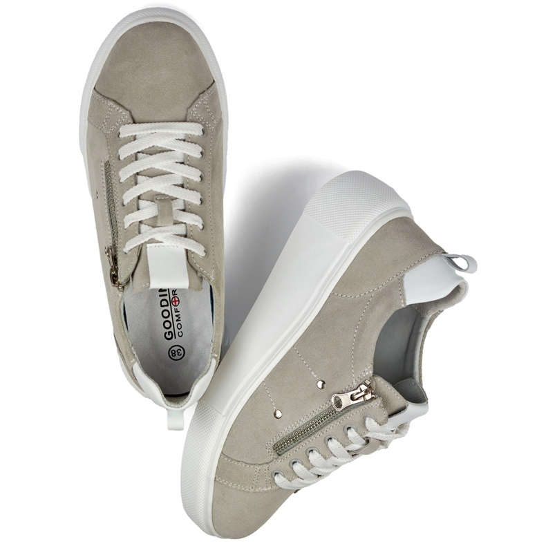 Šedé kožené dámské sportovní boty šedá 1 Šedé kožené dámské sportovní boty šedá 1