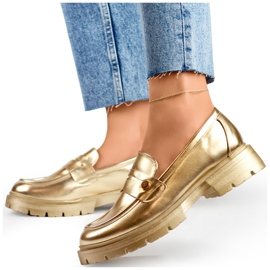 Dámské zlaté boty se silnou podrážkou zlatý 1