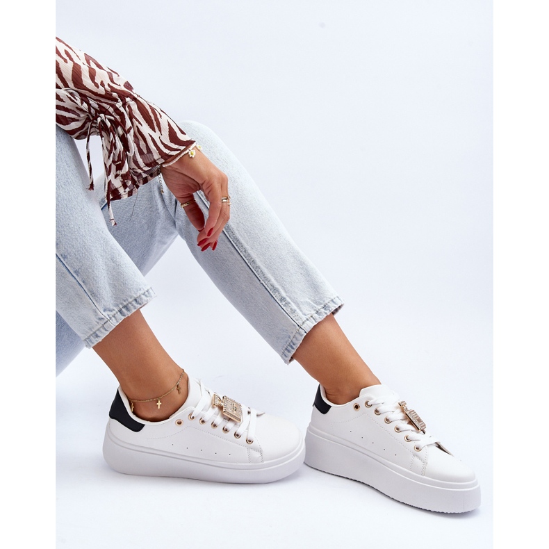 Bílé dámské tenisky s ozdobou Celedria bílý 1