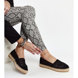 Černé krajkové espadrilky na platformě Samra černý 1