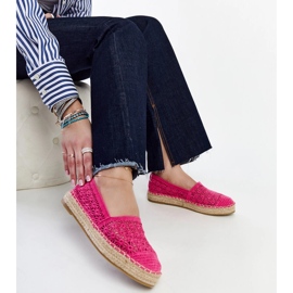 Tmavě růžové krajkové espadrilky na platformě Samra růžový 1